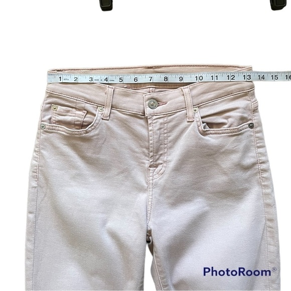 7 For All Mankind High Rise Ankle Skinny Blush Jeans | 25 - Picture 6 of 7